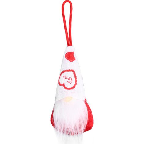 Poupée gnome suspendue déco Saint-Valentin, ornement en peluche pour sapin, cheminée, fête, blanc (1/5)