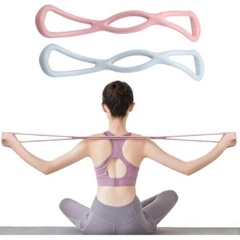 2 fasce elastiche di resistenza per esercizi, fasce sportive elastiche a 8 forme per squat, allenamento muscolare ed espansione fitness, fascia di resistenza per sollevamento pesi, pilates e yoga