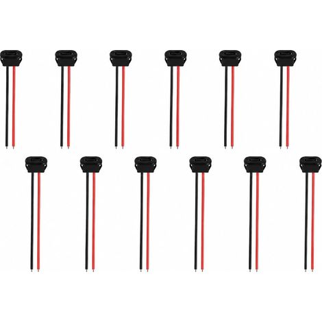 12 Pieces 2-Pin Female USB-C Connector for Soldering, Panel Mount Type-C Plug with Mounting Bracket, USB-C Connector for DIY, Electronics Repair and Craft Projects (1/5)