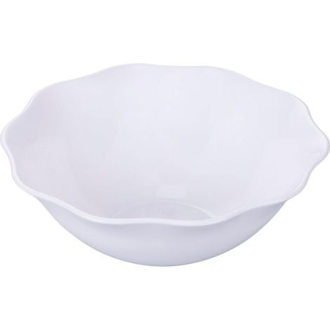 Lot de 6 bols ronds 15 cm en verre opale, bord festonné (1/3)