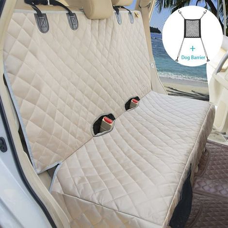 Housse de siège arrière de voiture, tapis de hamac pour chien et chat pour animaux de compagnie couvre le tapis de hamac protecteur automatique de sécurité,Kaki, 1 pièce (1/4)