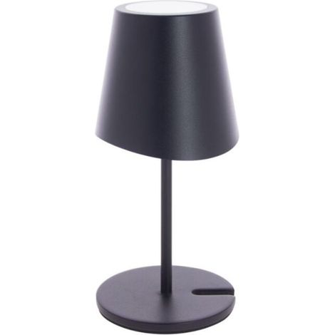 Lampe à poser LED IP44, 250 lumens, rechargeable USB-C, 38cm, CCT & Dimmable, Noir (1/5)