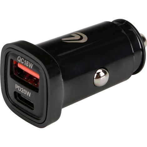 Usb Power Tec, caricabatteria 2 porte Usb - PD / QC 3.0 - 18W - 12/24V