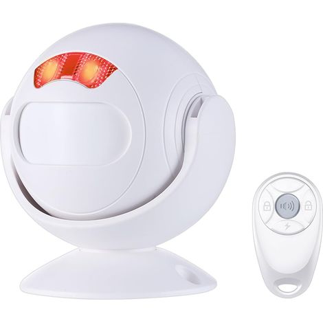 Allarme di sicurezza a infrarossi wireless Mengshen con rilevatore di movimento da 112 dB - Sirena con rilevamento di persone e animali domestici e 4 livelli di volume - Allarme da comodino per anzian