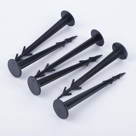 FOREHILL Confezione da 100 picchetti di ancoraggio in plastica nera da 12 cm resistenti ai raggi UV