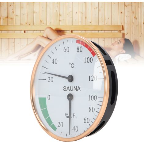 Termómetro/higrómetro de pared profesional de alta precisión, de aluminio, 84 g, 100 mm, para sauna, spa, uso interior y exterior. (1/5)
