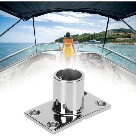 Support de tube à fond carré à 90° en acier inoxydable 316 pour mains courantes de yacht, accessoires de quincaillerie marine et nautique Φ25 mm (1/5)