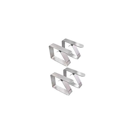 Lot de 4 attaches textiles renforcées en acier inoxydable, grande taille, couleur argent (1/4)