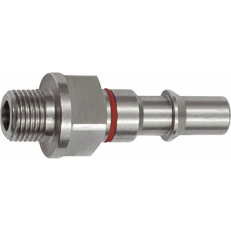 Riegler Unverwechselbarer Nippel NW 6, ISO 6150 C, G 1/4 AG, rot (1/2)