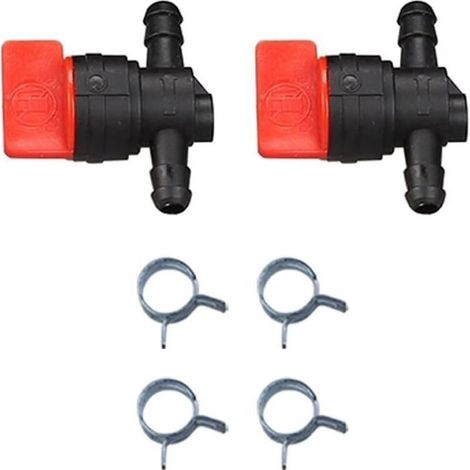 Vannes arrêt carburant 1/4" pour petits moteurs tondeuses, lot 2, compatibles 493960, 698183, 698181, 697947, 9494768, 5019H, 5019K (1/4)