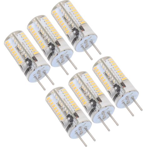 Lot de 6 ampoules LED GY6.35 5W AC 12V blanc chaud (2700 à 3000K ou 6000 à 6500K), 500 lm, 72 LED, pour la maison ou le bureau. (1/5)