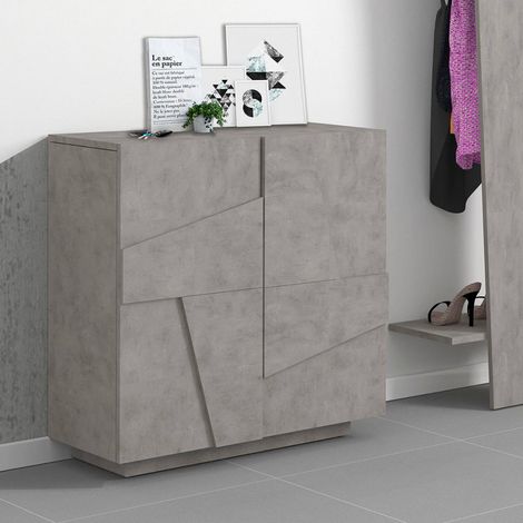 Scarpiera Moderna 2 Ante 81x39,2x86cm - PULSE - Colore: Cemento (1/5)