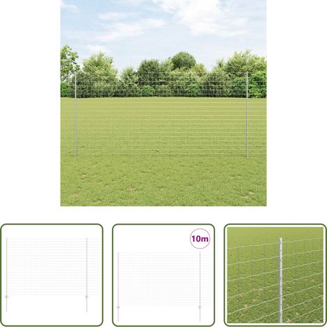 vidaXL Terrassenzaun - Zaun mit Pfosten Silber 1,6 x 10 m Stahl (1/5)