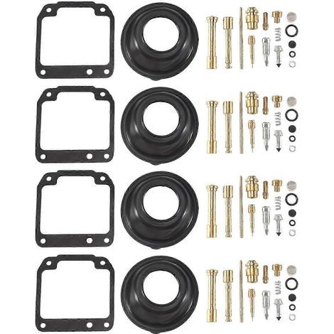 Kit de réparation de carburateur (gicleur, pointeau, flotteur, soupape de ralenti, vis de richesse, joint de chambre, membrane) compatible avec Yamaha XJR400 XJR 400 R (1/5)