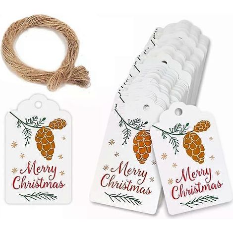 Étiquettes cadeaux de Noël en papier kraft - Lot de 5, par L-30, taille L-30 (1/2)