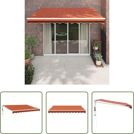 Auvent de jardin - Auvent rétractable automatique orange et marron 3,5x2,5 m (1/5)