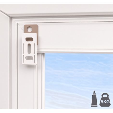 Lote 2 Fijaciones para pegar en Ventana compatibles con Cualquier Persiana, incluso pesada (1/4)