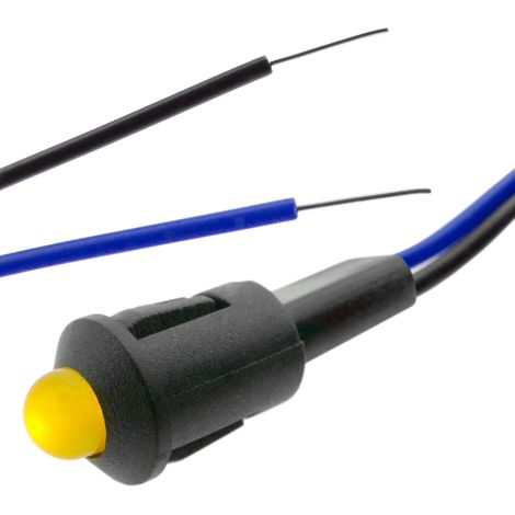 Lampe voyant LED 8mm 220VAC Pilote de couleur jaune (1/3)