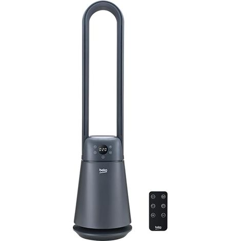 Beko EBA5000B Ventilatore Senza Pale, 37W, 20 Velocità, Display LED, Timer 8h, Telecomando, Nero