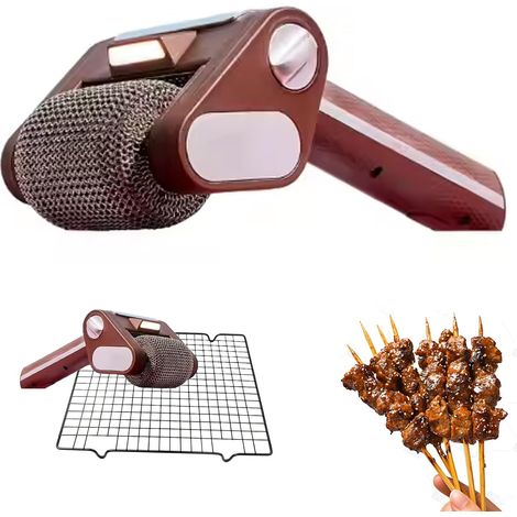CCYKXABrosse de nettoyage électrique sans fil en acier inoxydable avec lumières LED intégrées, brosse de nettoyage rechargeable pour barbecue, salle de bain (1/5)