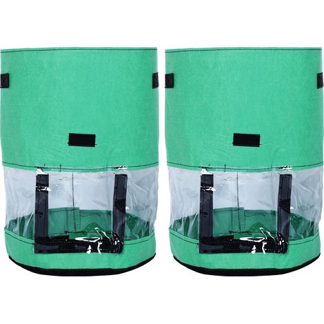Lot de 2 sacs de culture de 10 gallons pour plants de pommes de terre, en tissu non tissé respirant, pour la culture en intérieur et en extérieur (1/5)
