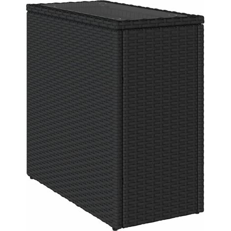 Maison Exclusive - Garten-Beistelltisch mit Glasplatte Schwarz 58