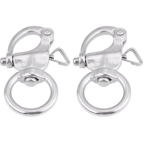 2 pièces mousqueton en acier inoxydable 316 boucle accolade anneau outil utile anneau rond manille 76mm (1/5)