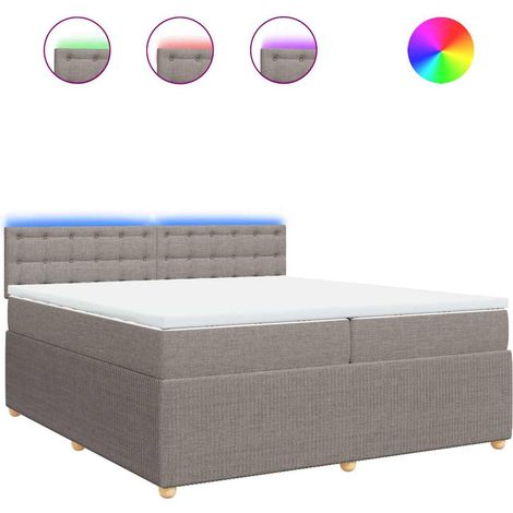 Maison Exclusive - Cama box spring con colchón tela gris taupe 20