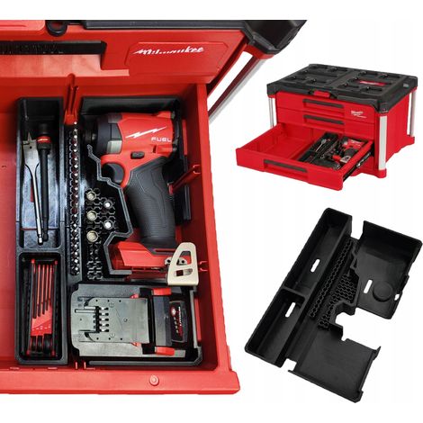 ORGANIZADOR DE CAJONES MILWAUKEE PACKOUT M18 FID3 DESTORNILLADOR DE IMPACTO PARA COMBUSTIBLE (1/5)