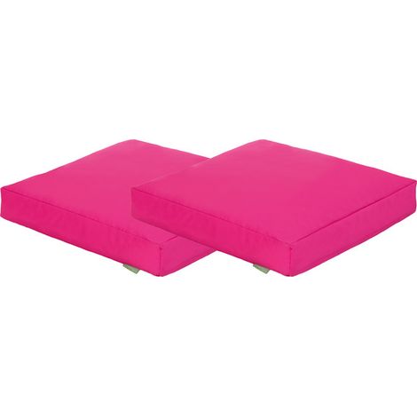 Gardenista - Coussins de sol pour jardin, coussin d'extérieur résistant à l'eau, coussin d'assise 60x60x10 cm pour meubles de patio avec remplissage en billes de polystyrène - Rose 2pk (1/4)