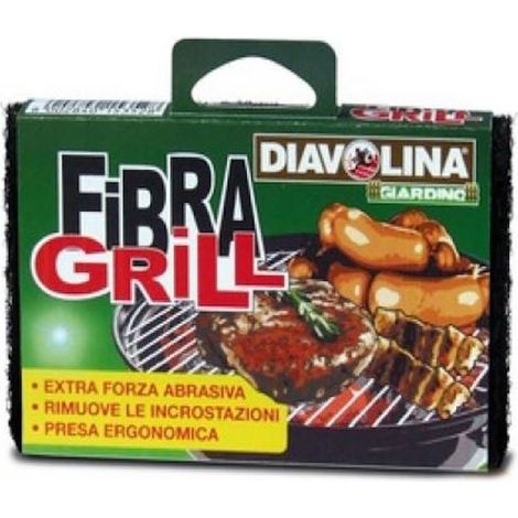 Diavolina Fibra Grill Tampone Spugna Per Rapida Pulizia Di Griglie E Barbecue