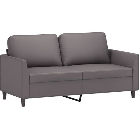 Canapé  Sofa à 2 places Gris 140 cm Similicuir
