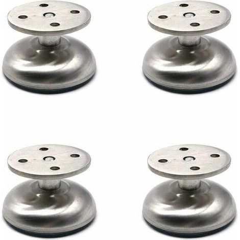 Set of 4 Adjustable Furniture Legs 1.5" Long, Extra Thick, Made of Stainless Steel, Heavy Duty, for Bathroom Cabinet