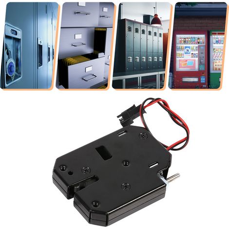 Serrure électromagnétique 12V 2A pour armoire de contrôle, acier au carbone noir (1/5)