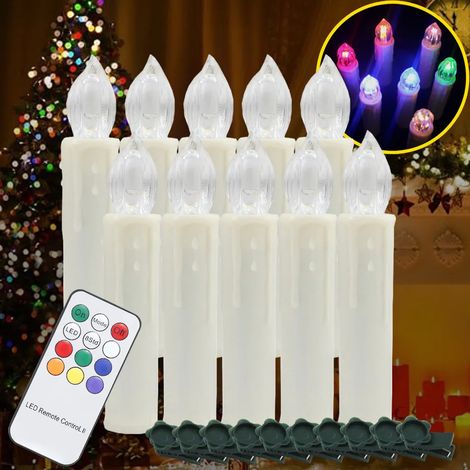 Bougies de Noël LED Lumières de Noël sans fil Blanc chaud + RVB avec piles 30pcs (1/5)