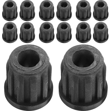 Veemoon Lot de 16 protections sol en plastique noir, forme ronde, pour (1/5)