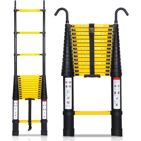 TolleTour Scala a libretto telescopica 4,4m nera con ganci, multifunzione, 150kg