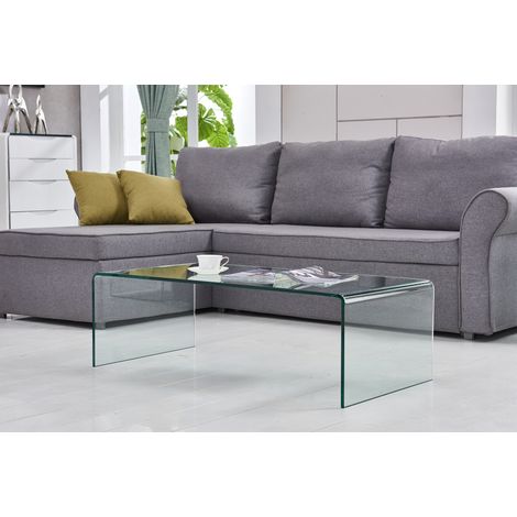 Tavolino fisso 100x50x35 cm in vetro trasparente salvaspazio FloraGrace (1/5)