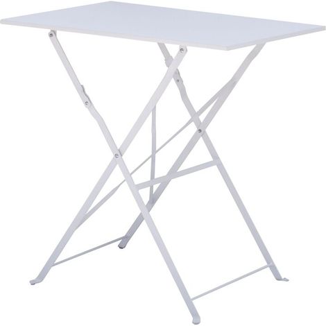 Tavolo da Giardino Pieghevole Salvaspazio Rettangolare 50 x 70 Centimetri, Colore Bianco (1/2)