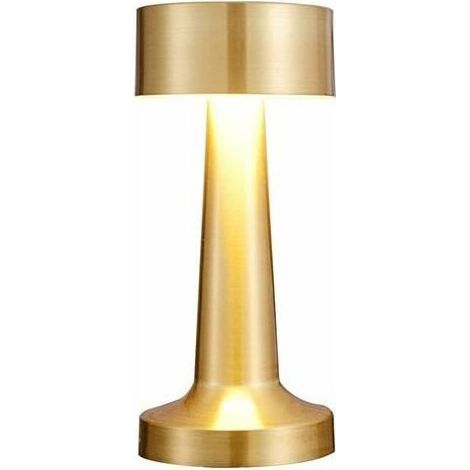 Lampe à poser LED rechargeable – Capteur tactile – 3 niveaux de luminosité – Autonomie 10h – Métal doré – Pour bar, restaurant, chambre (1/5)
