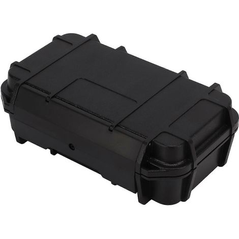 Coffret à outils rigide étanche, boîte de rangement en plastique ABS, compatible avec le camping et les activités de plein air. Double boîte étanche, noire. (1/5)