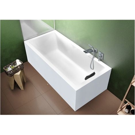 Baignoire RIHO RETHINK CUBIC Plug&Play 180x90 cm-Blanc-Droite-Blanc-90 -- (1/5)