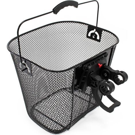Panier vélo avant détachable en acier 32,5 x 24 x 26,5 cm – Charge maximale 0,96 kg – Fixation guidon Ø22–26,8 mm – Transport sac courses (1/5)