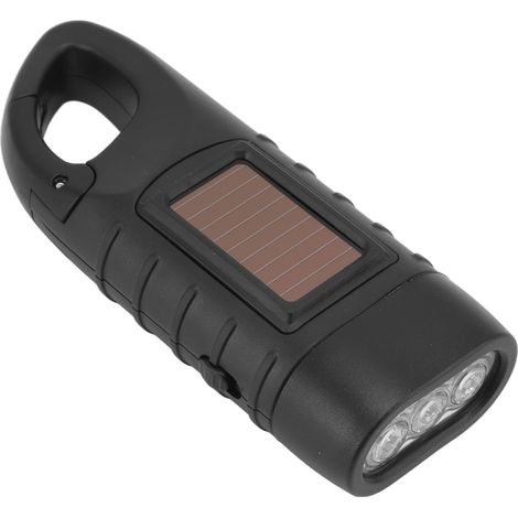 Wiederaufladbare, per Handkurbel betriebene Solar-Taschenlampe, ideal für Outdoor-Aktivitäten wie Camping und Wandern. Perfekt für Outdoor-Sportarten, Camping und Wandern. (1/5)