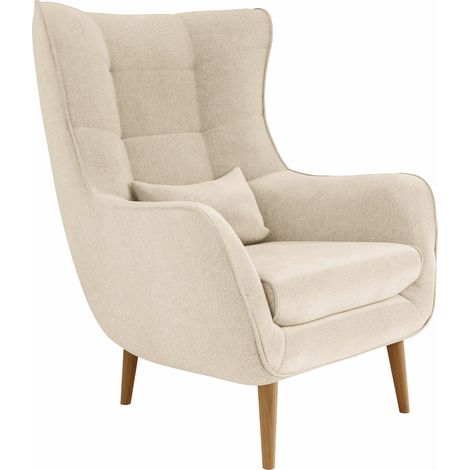 Sillón Comfivo 204, Alfa 01, 106x80x95cm, Tapiz, Patas: Madera, 0