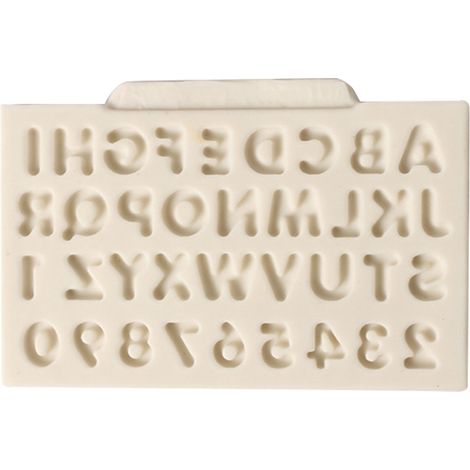Moule à gâteau en silicone décoré de lettres majuscules et de chiffres anglais, moule à gâteau à faire soi-même (1/5)