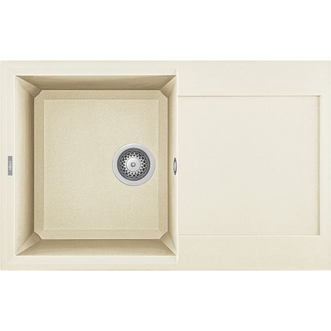 Lavello Elleci Incasso 1 vasca 79x50 Easy 300 Granitek Bianco Antico LGY30062