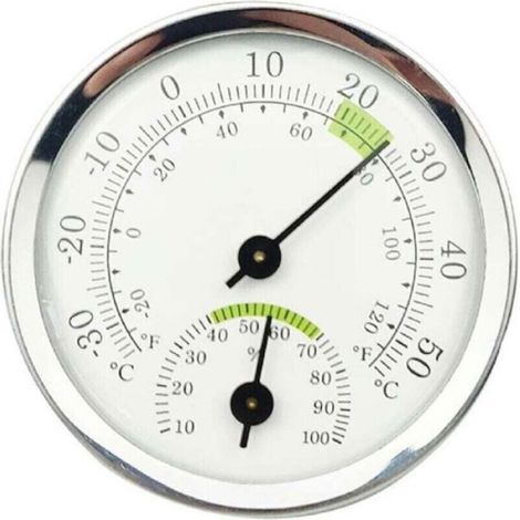 Thermomètre Hygromètre - Intérieur Et Extérieur - Pour Serre Jardin Bureau - Précision ±1°C ±3% RH - Affichage Analogique En Alliage D'aluminium - 1 Pièce (1/4)