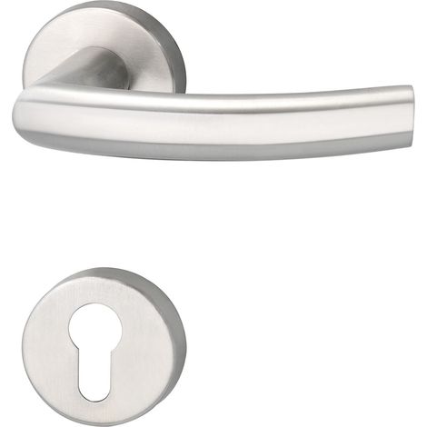 MARCHESI Drückergarnitur RIGA - auf Rosette PZ, 38 - 45, Edelstahl matt (1/3)