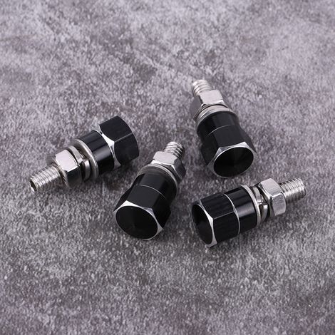4pcs Vis de Plaque d'Immatriculation Universelles pour Moto, Boulons Filetés Noir, Kit de Fixation pour Cadre de Plaque (1/5)